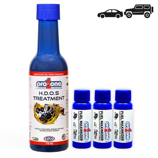 Jeeps & High Mileage Cars Golden Bundle - HDOS Treatment - 175 ML x Fuel Maximizer - 20 ML Pack of 3