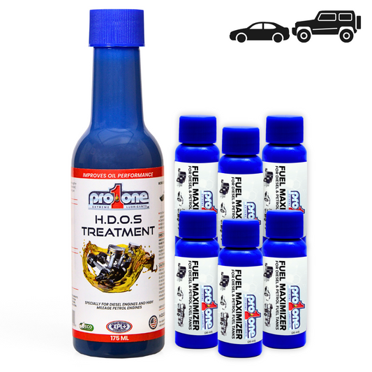 Jeeps & High Mileage Cars Platinum Bundle - HDOS Treatment - 175 ML x Fuel Maximizer - 20 ML Pack of 6